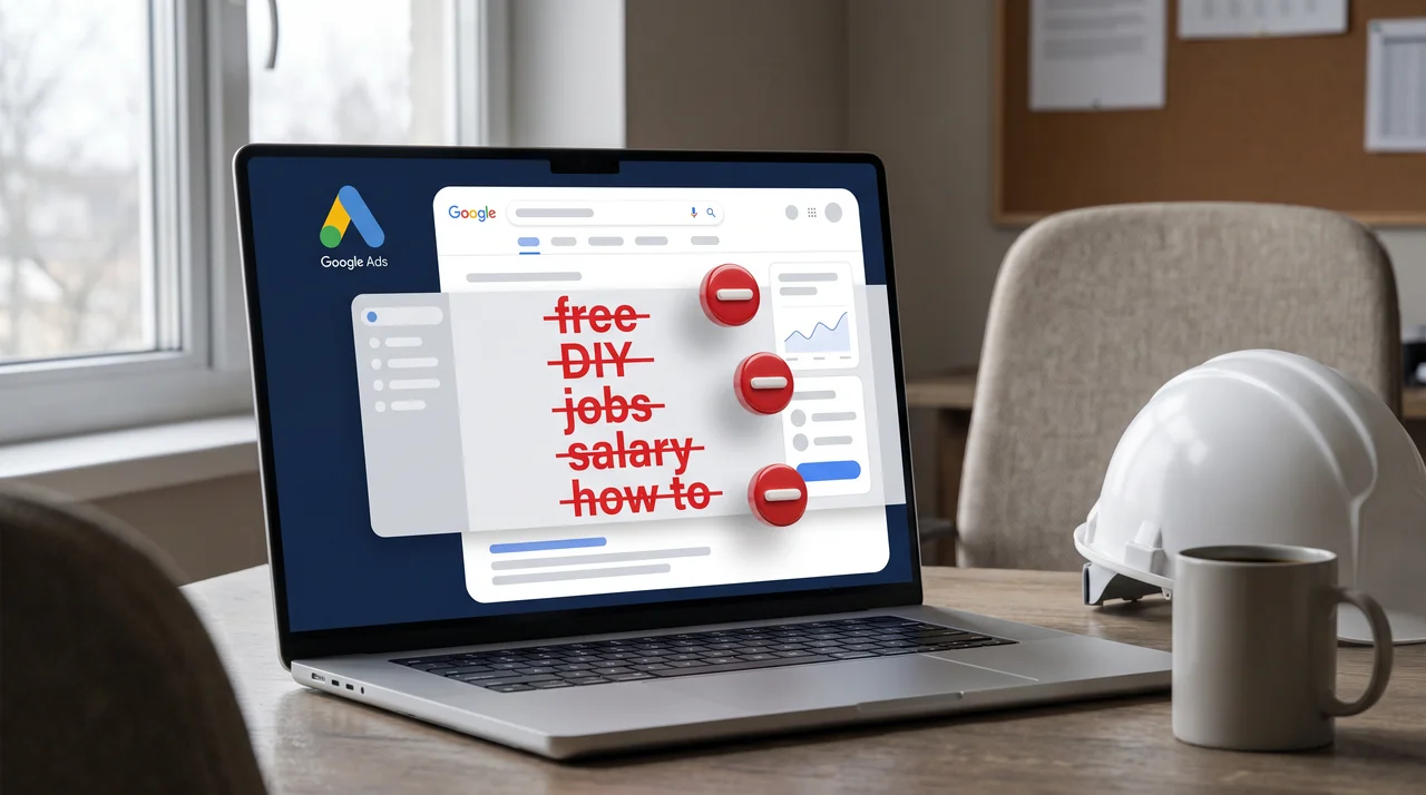 palavras-chave negativas no google ads